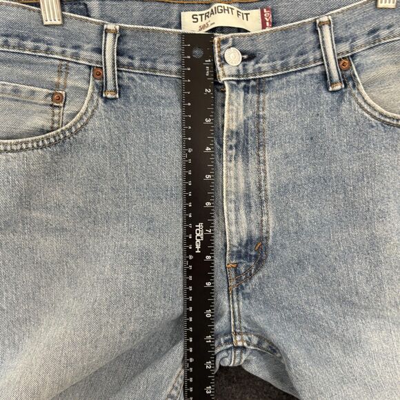 Levi's 505 Jeans Men's 36x30 Light Wash Blue Straight Fit Denim 5 Pocket - Picture 9 of 11